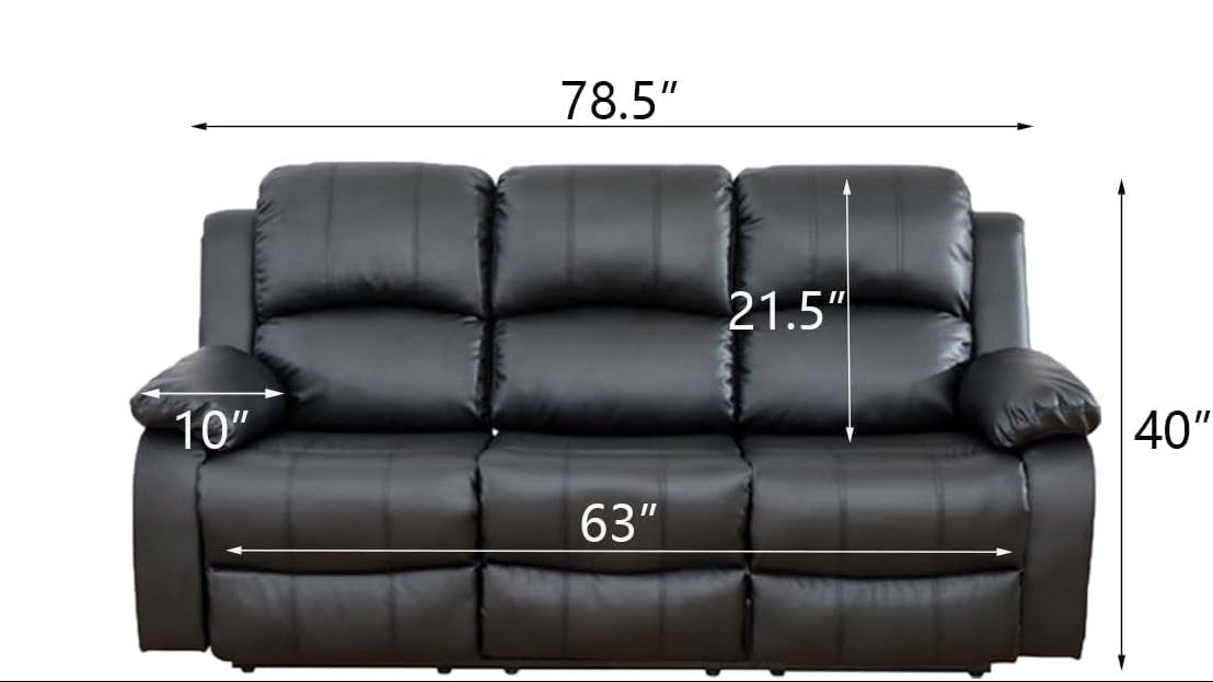 Leather Recliner Sofa Set - HavenCraft
