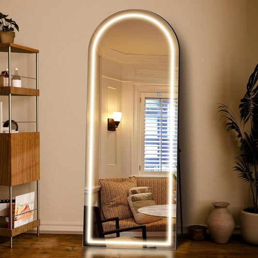 Arched Full Length Mirror With LED Lighting - HavenCraft