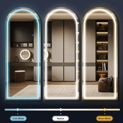 Arched Full Length Mirror With LED Lighting - HavenCraft