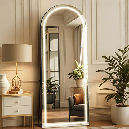 Arched Full Length Mirror With LED Lighting - HavenCraft