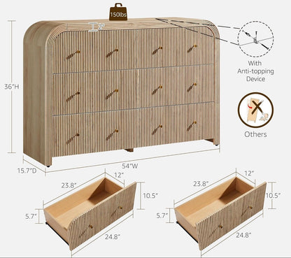 Dresser With Six Drawers - HavenCraft