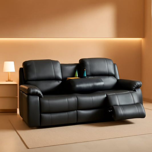 Leather Recliner Sofa Set - HavenCraft