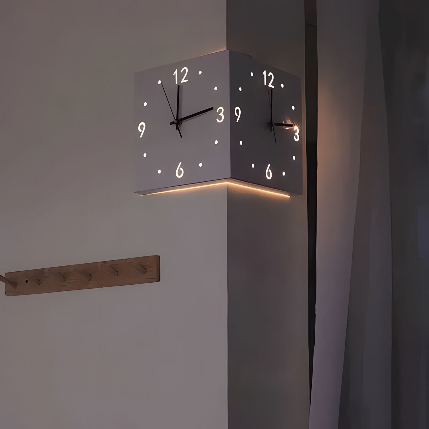 Modern Corner Wall Clock - HavenCraft