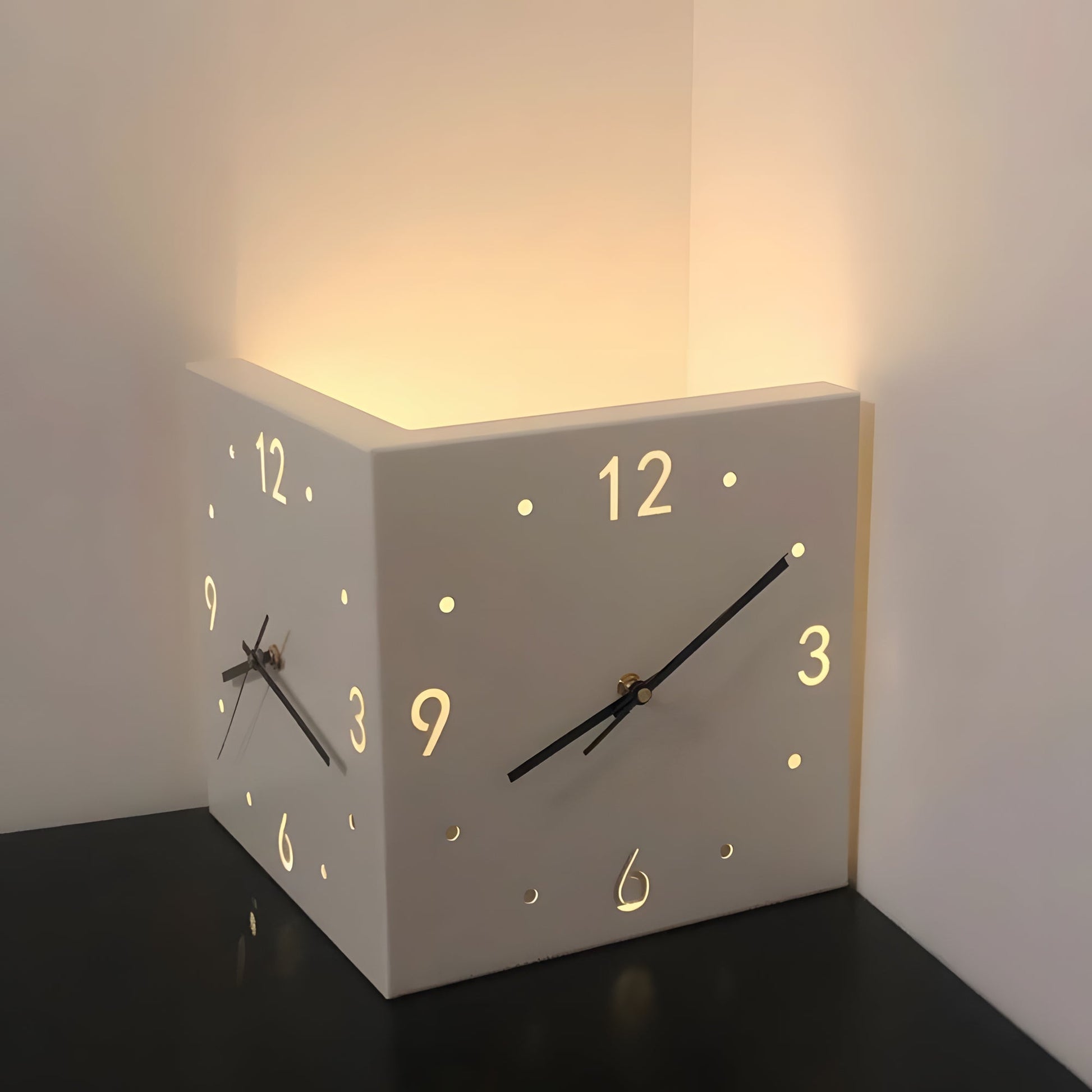Modern Corner Wall Clock - HavenCraft