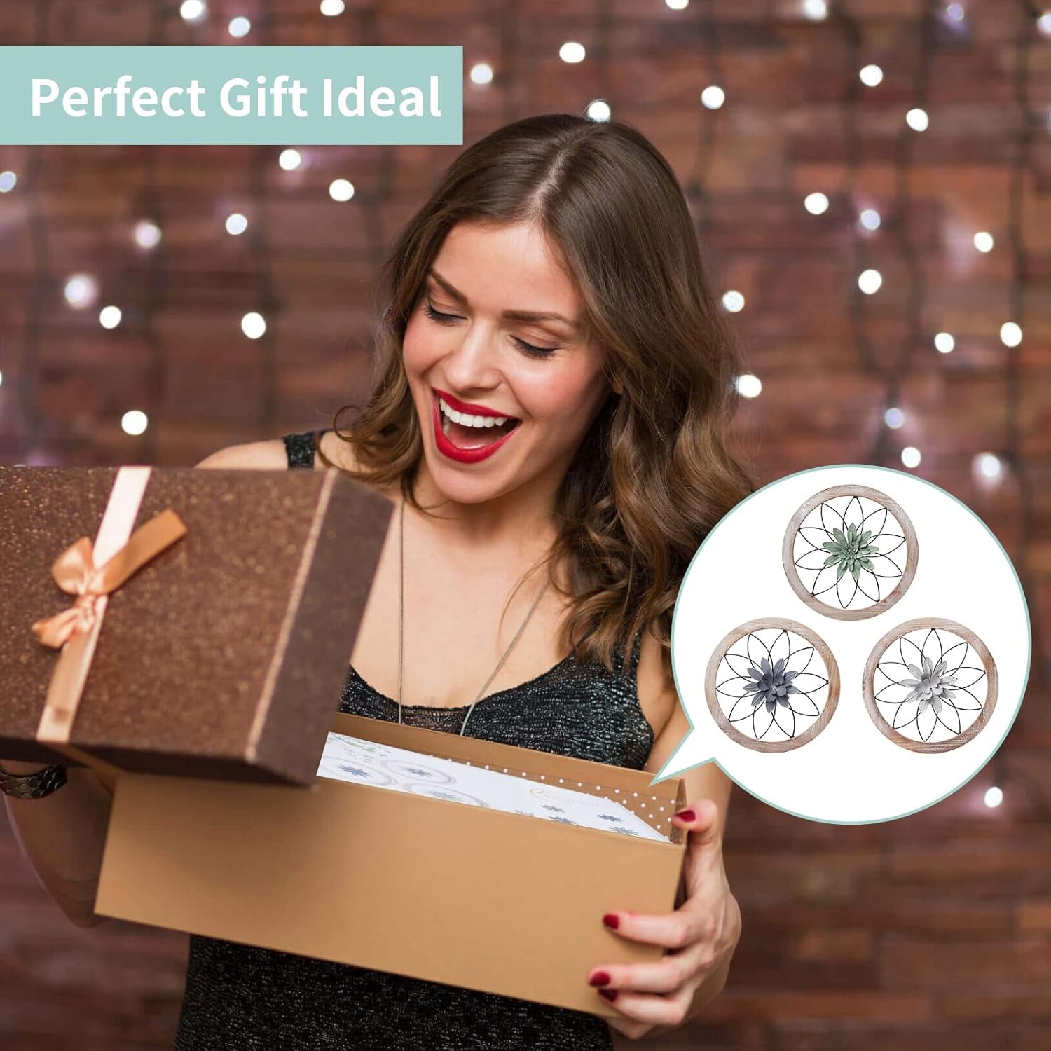 Wall Decor Set With Interchangeable Metal Flowers Washed White - HavenCraft